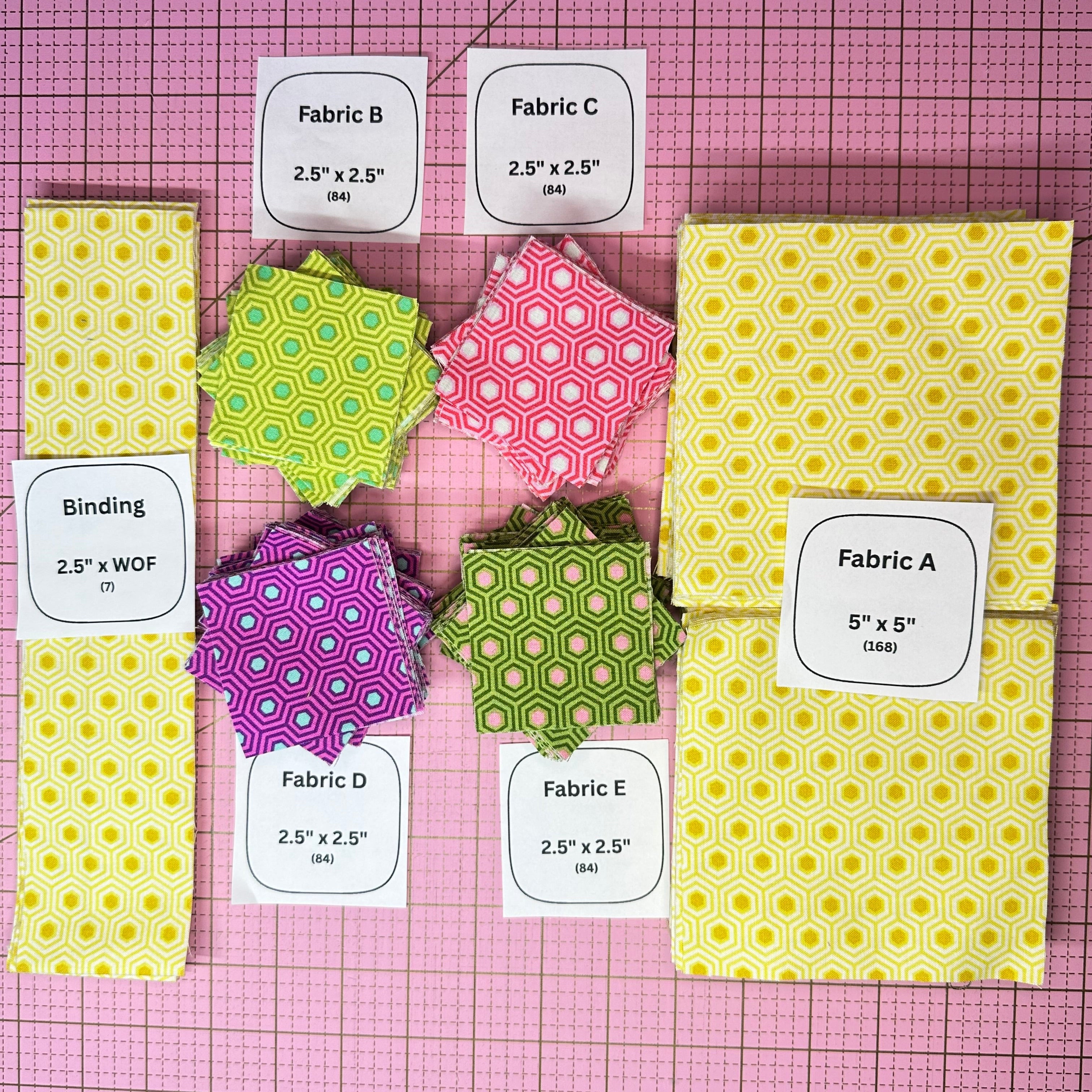 Pre-Cut Fabric Kit: Grace For Every Season: "Everybody's Good" Featuring Tula Pink Hexy Fabrics