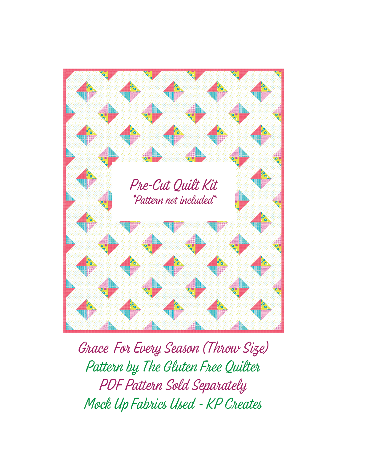 pre cut quilt kit image - kp creates fabric and size description